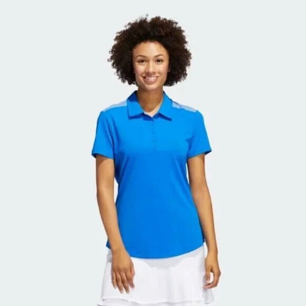 Adidas Women's Polo Shirt Golf Ultimate 365 Top Glory Blue‎ Short Sleeve NWT S
